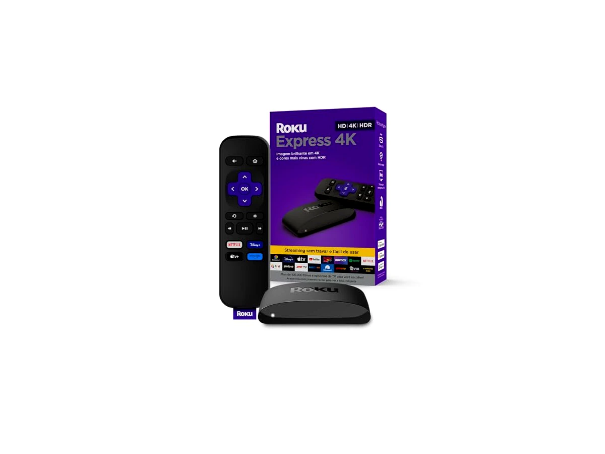 Roku Express 4K | Dispositivo de streaming para TV HD/4K/HDR compatível com Alexa, Siri e Google